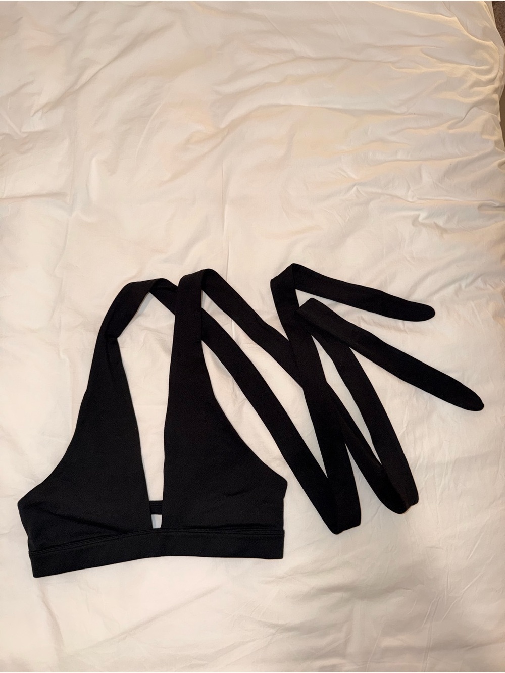 Alo Yoga black adjustable halter top